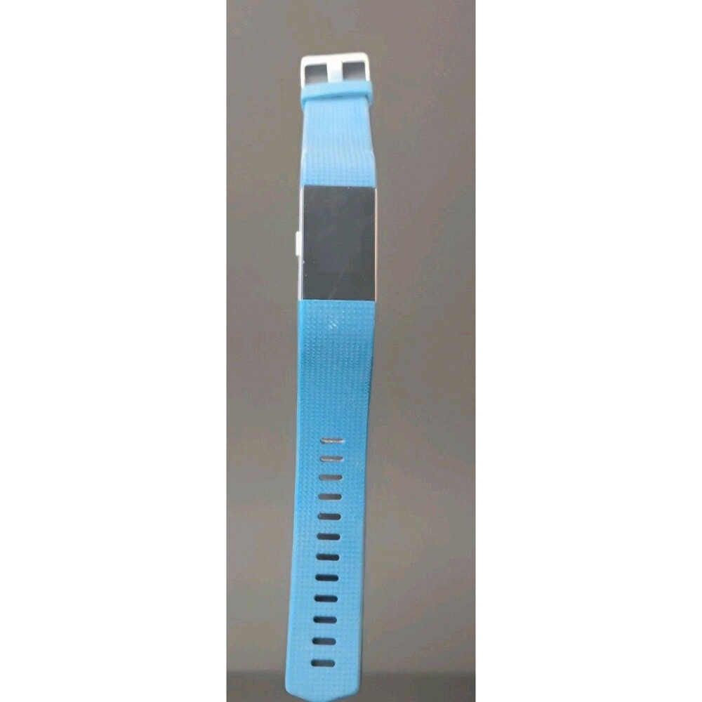 Fitbit Charge 2 Activity Tracker Digital Wristwatch Blue Buckle Band Silver Tone